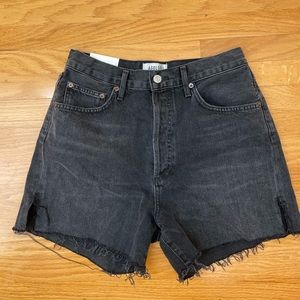 Agolde Dee distressed denim shorts